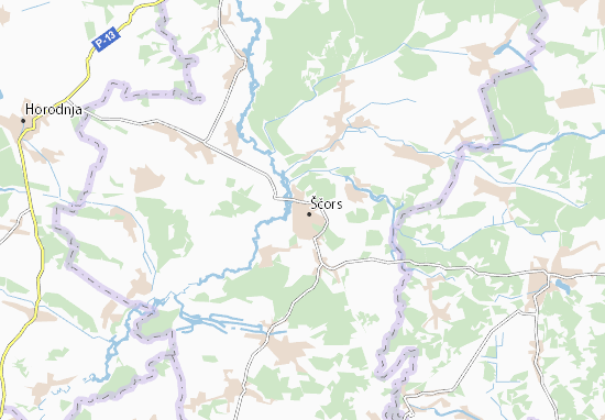 Kaart Plattegrond Ščors