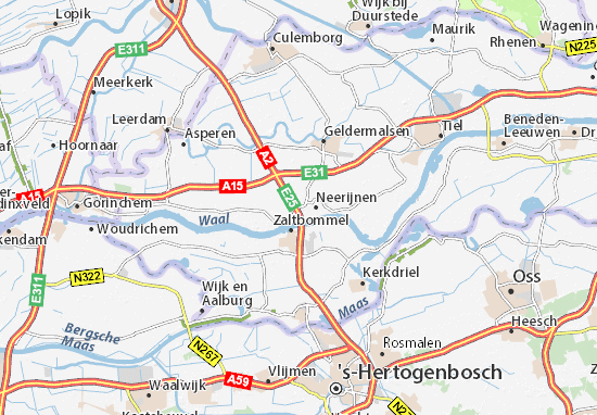 Karte Stadtplan Waardenburg