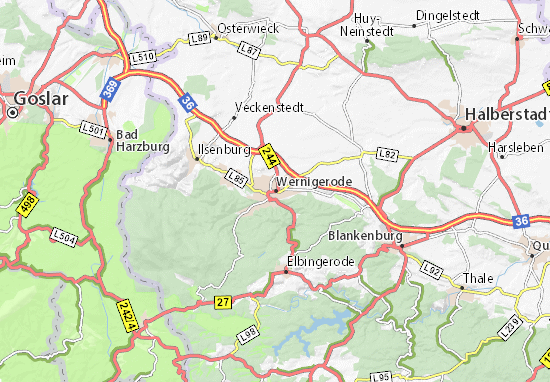 Michelin Landkarte Wernigerode Stadtplan Wernigerode Viamichelin