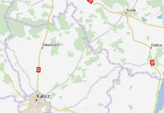 Karte Stadtplan Ceków-Kolonia