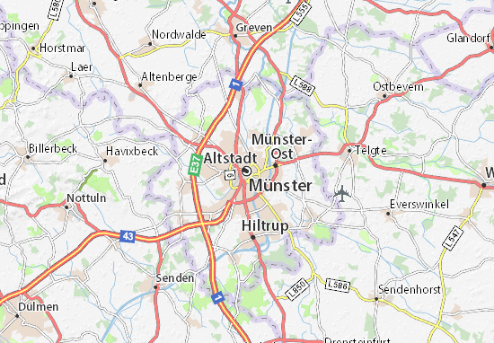 Kaart Münster plattegrond Münster -