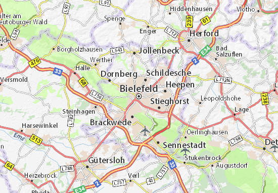 Karte Stadtplan Bielefeld