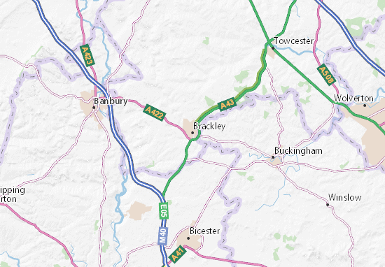 Karte Stadtplan Brackley