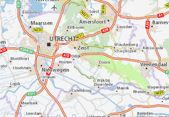 Kaart Plattegrond Driebergen-Rijsenburg