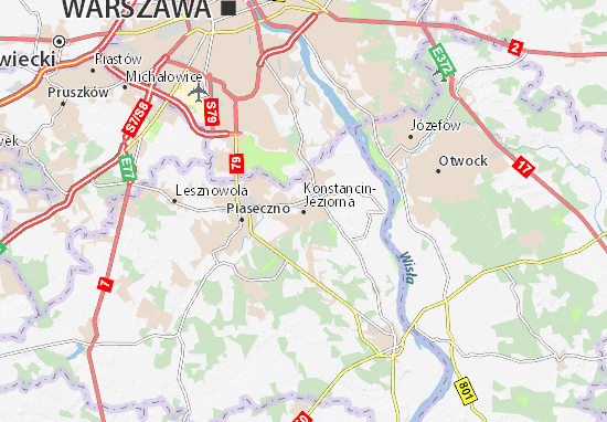 Karte Stadtplan Konstancin-Jeziorna