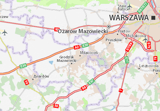 Karte Stadtplan Milanówek
