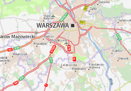 Mapa Warszawa-Okęcie