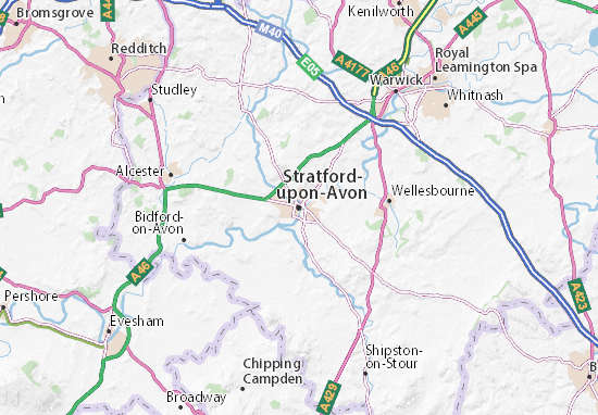 Mapa Stratford-upon-Avon
