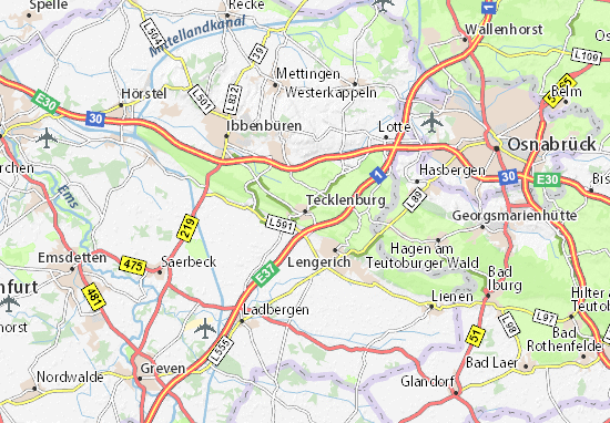 Karte Stadtplan Tecklenburg