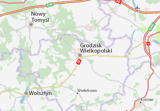 Karte Stadtplan Grodzisk Wielkopolski