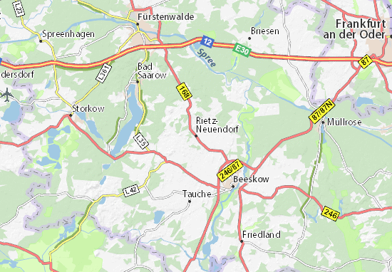 Karte Stadtplan Rietz-Neuendorf