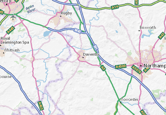 Karte Stadtplan Daventry