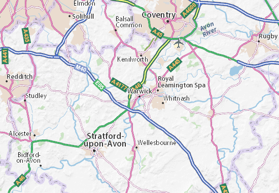 Karte Stadtplan Warwick