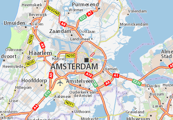 carte amsterdam et environs Carte détaillée Amsterdam   plan Amsterdam   ViaMichelin