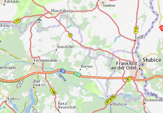 Michelin Landkarte Alt Madlitz Stadtplan Alt Madlitz Viamichelin