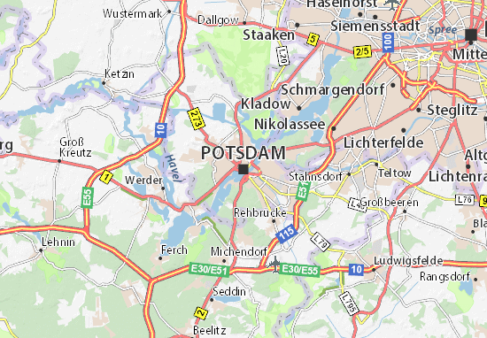 Michelin Landkarte Potsdam Stadtplan Potsdam Viamichelin