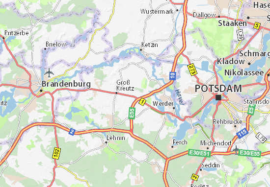 MICHELIN-Landkarte Derwitz - Stadtplan Derwitz - ViaMichelin