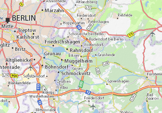 Michelin Landkarte Erkner Stadtplan Erkner Viamichelin