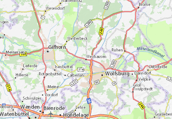 Karte Stadtplan Weyhausen