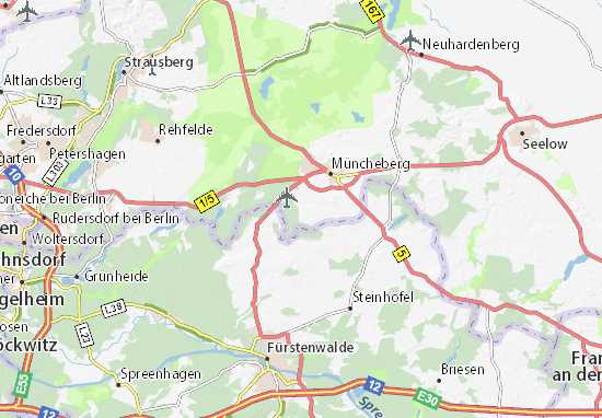 Mapa Eggersdorf bei Müncheberg