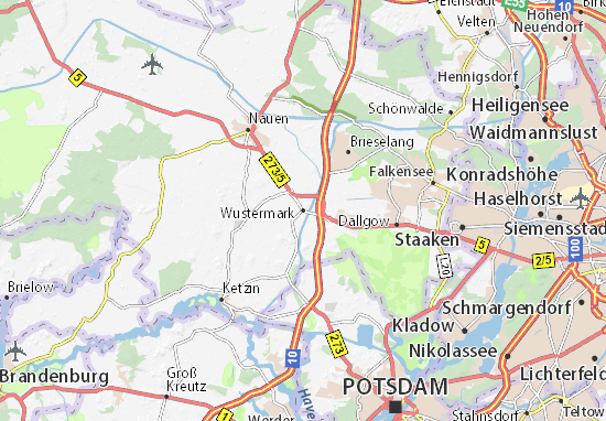 Karte Stadtplan Wustermark