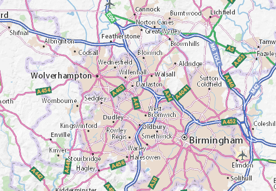 Karte Stadtplan Wednesbury