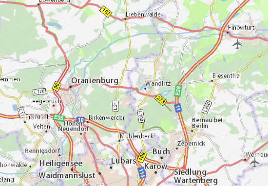 MICHELIN-Landkarte Wandlitz Rahmersee - Stadtplan Wandlitz Rahmersee