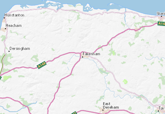 Mapa Fakenham