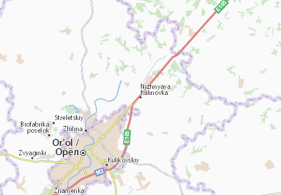 Karte Stadtplan Nizhnyaya Kalinovka