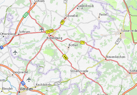 Karte Stadtplan Bothel