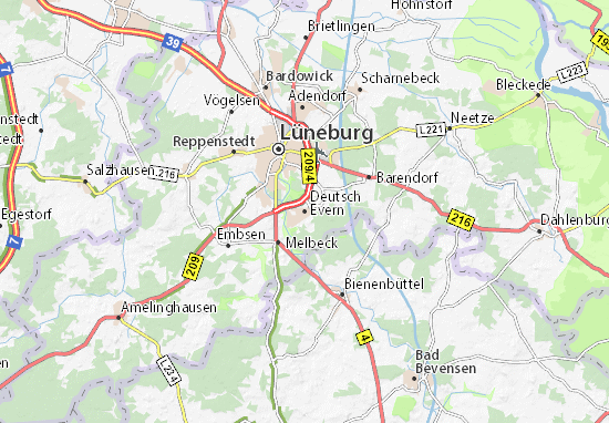 Karte Stadtplan Deutsch Evern