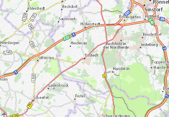 MICHELIN-Landkarte Tostedt - Stadtplan Tostedt - ViaMichelin
