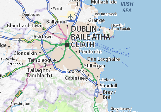 Large Map Of Dublin Michelin Dublin Map - Viamichelin