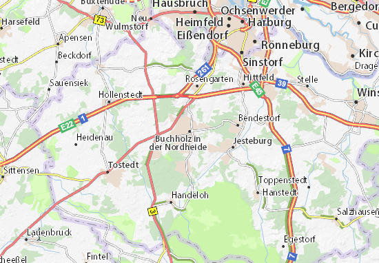 Karte Stadtplan Buchholz in der Nordheide