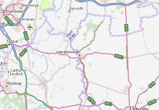 Karte Stadtplan Gainsborough