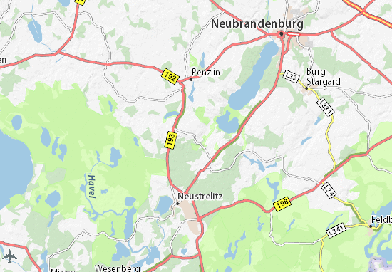 Karte Stadtplan Hohenzieritz