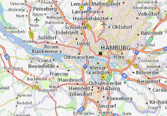 MICHELIN-Landkarte Elbtunnel - Stadtplan Elbtunnel - ViaMichelin