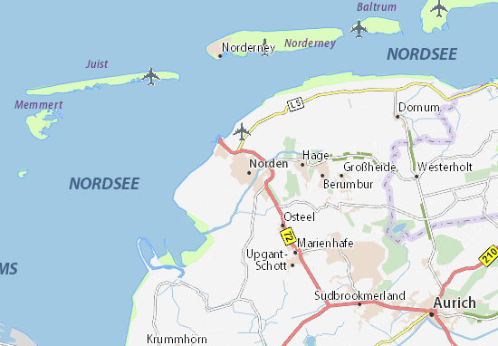 MICHELIN-Landkarte Norden - Stadtplan Norden - ViaMichelin