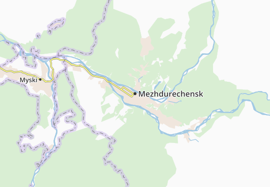 Mapa Mezhdurechensk