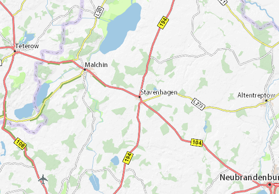 MICHELIN-Landkarte Stavenhagen - Stadtplan Stavenhagen - ViaMichelin