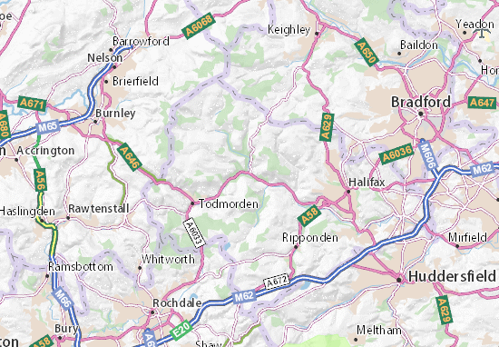 Map Of Hebden Bridge Area Michelin Hebden Bridge Map - Viamichelin