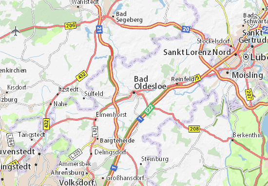 MICHELIN-Landkarte Bad Oldesloe - Stadtplan Bad Oldesloe - ViaMichelin