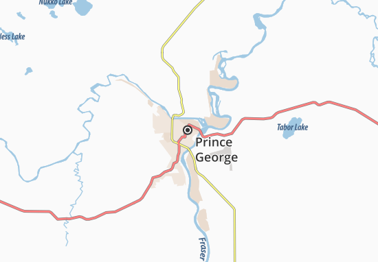 Kaart Plattegrond Prince George