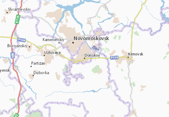 Karte Stadtplan Donskoy
