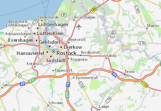 Karte Stadtplan Broderstorf