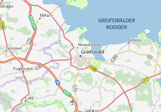 Karte Stadtplan Greifswald