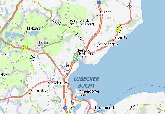 MICHELIN-Landkarte Neustadt in Holstein - Stadtplan Neustadt in