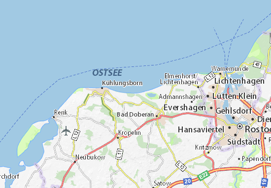 Kaart Plattegrond Heiligendamm