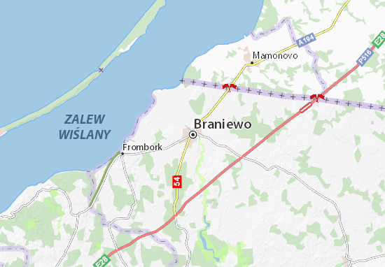 Karte Stadtplan Braniewo