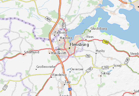 flensburg karte Karte Stadtplan Flensburg Viamichelin flensburg karte